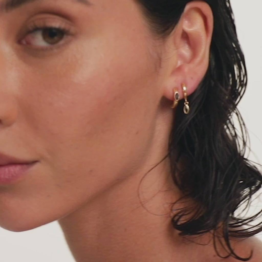 Chrysalis Earrings Sapphire Gold - One Palm Studio