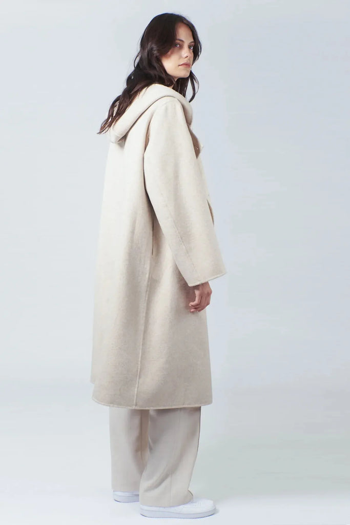 Angelique Hooded Coat Beige - One Palm Studio