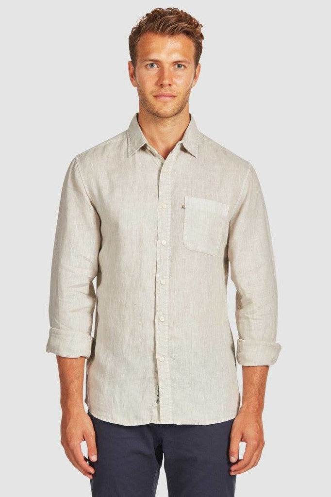 Hampton Linen Shirt Oatmeal - One Palm Studio