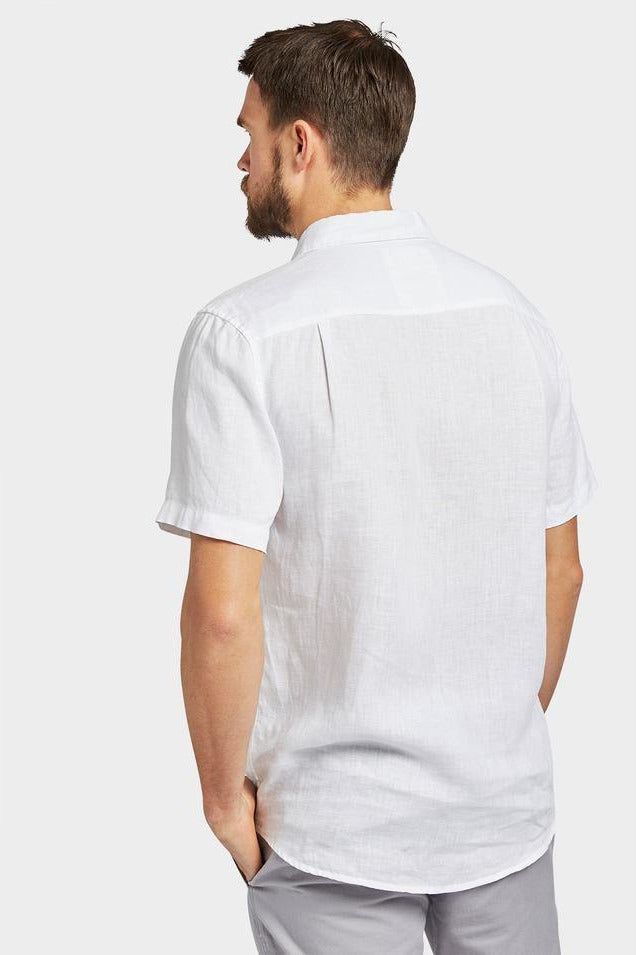 Hampton Linen  S/S Shirt White - One Palm Studio