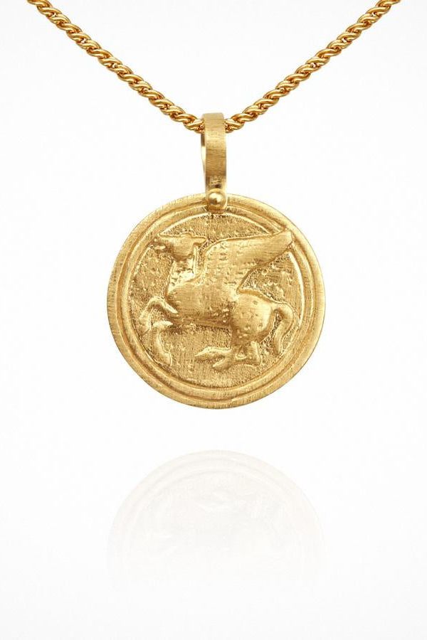 Pegasus Coin Necklace Gold - One Palm Studio