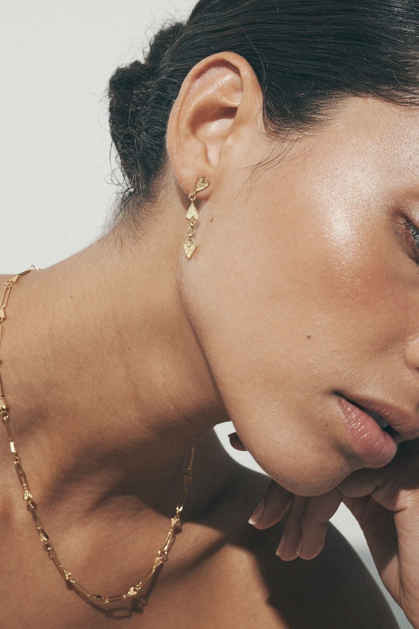 Amore Earrings Gold One Palm Studio