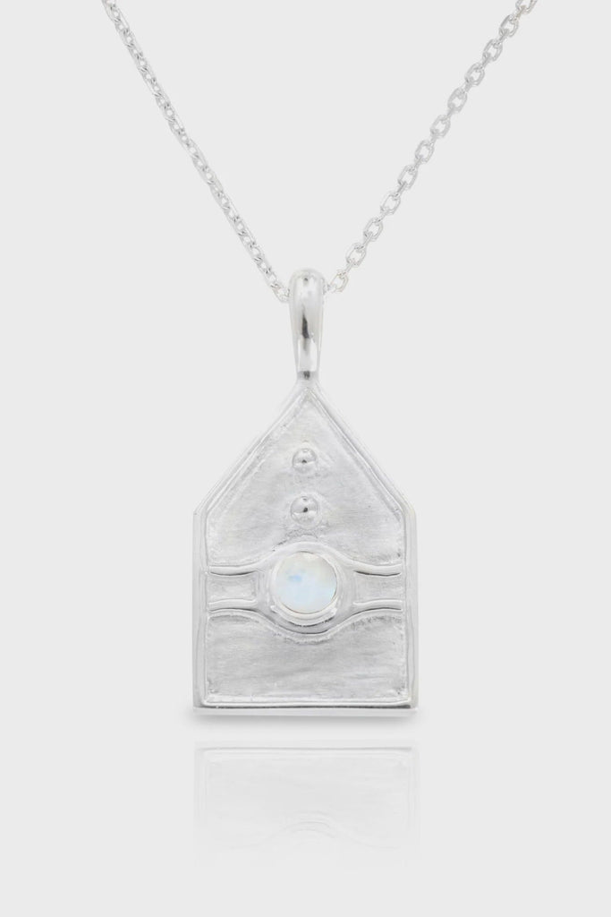 Athens Amulet Silver Moonstone Necklace - One Palm Studio