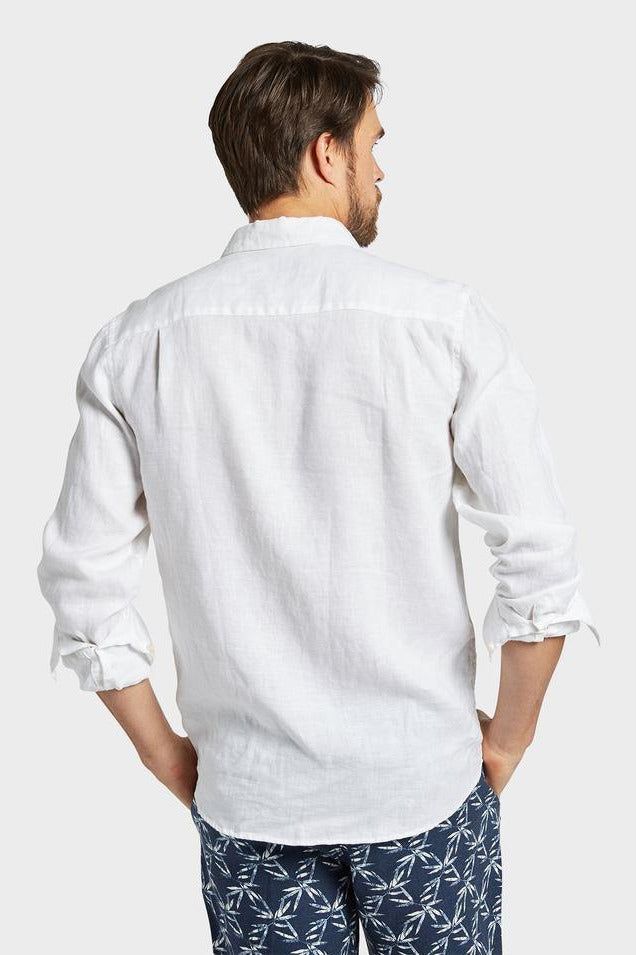 Hampton Linen Shirt White - One Palm Studio