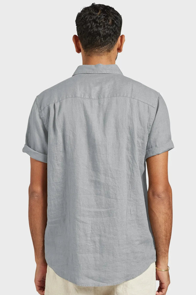 Hampton Linen S/S Shirt Gunsmoke Grey - One Palm Studio