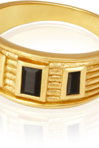 Dion Ring Onyx Gold - One Palm Studio