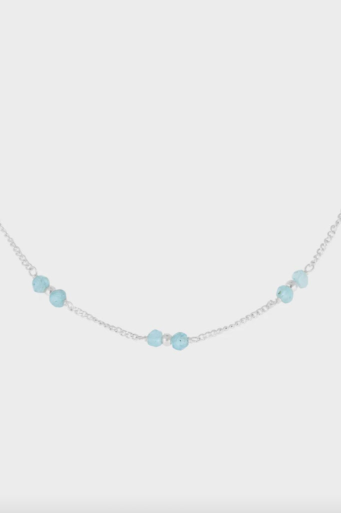 Beaded Apatite Silver Necklace - One Palm Studio