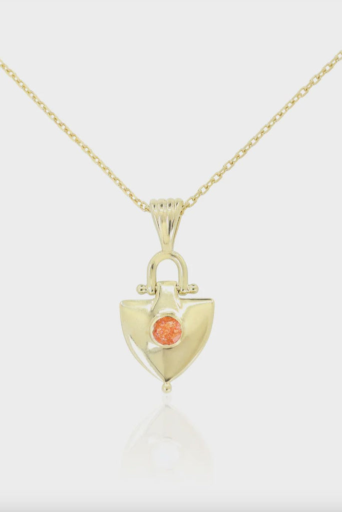 Anchor of my Heart Gold Sunstone Necklace - One Palm Studio