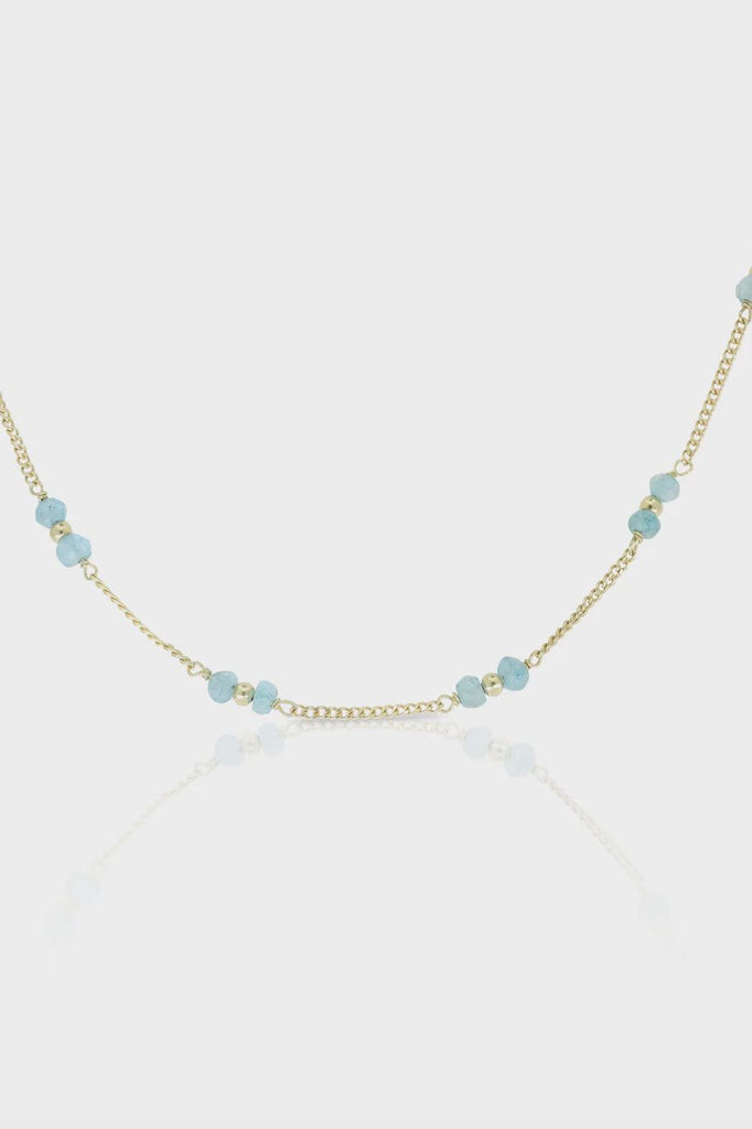 Beaded Apatite Gold Necklace - One Palm Studio