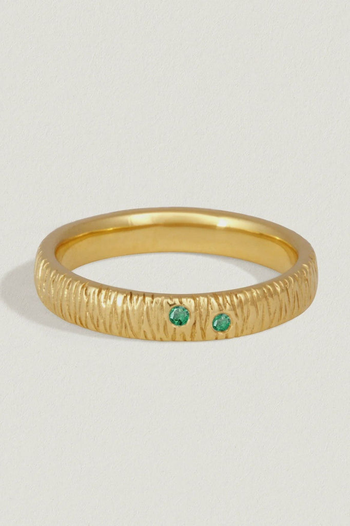AGAVE RING EMERALD GOLD - One Palm Studio