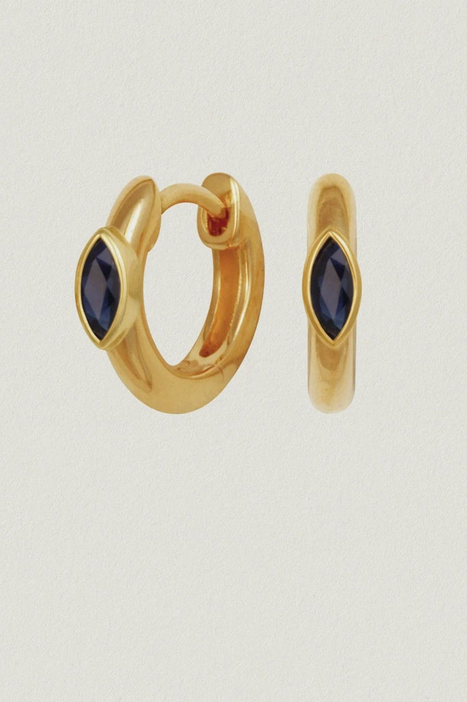 Chrysalis Earrings Sapphire Gold - One Palm Studio