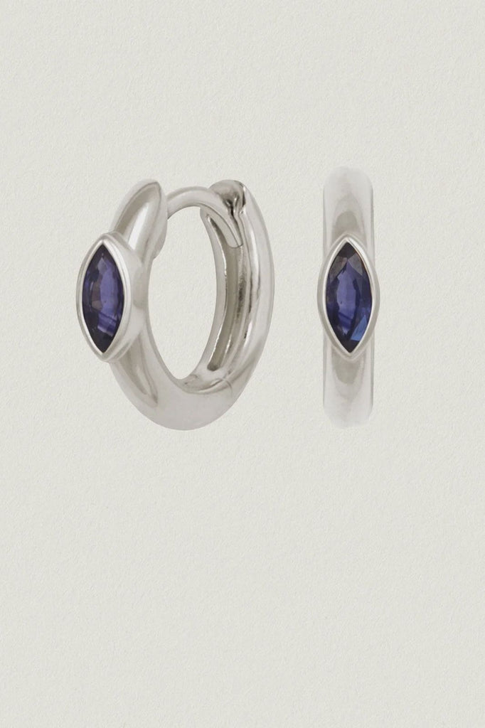 Chrysalis Earrings Sapphire Silver - One Palm Studio