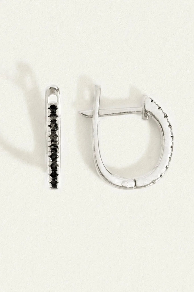 Lyre Earrings Spinel Silver - One Palm Studio