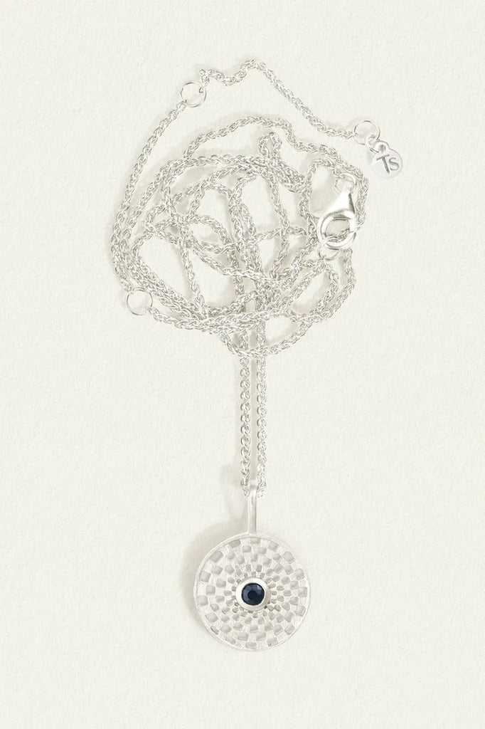 Serene Necklace Sapphire Silver - One Palm Studio