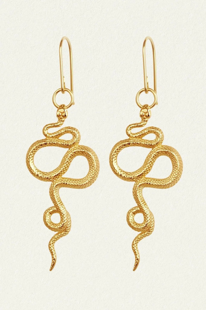 Snake Earrings Gold - One Palm Studio